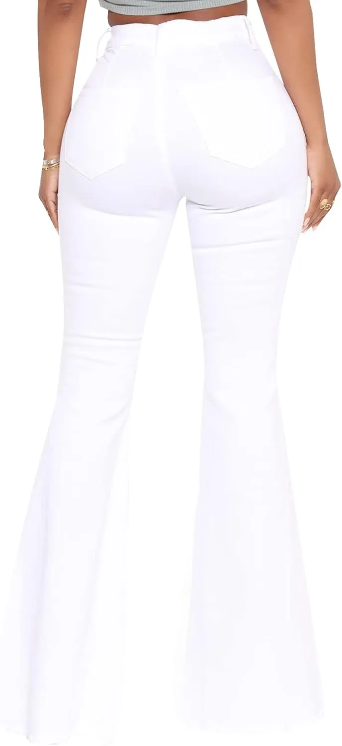 ZERMOM Women's Flare Jeans Mid Rise Bell Bottom Denim Pants