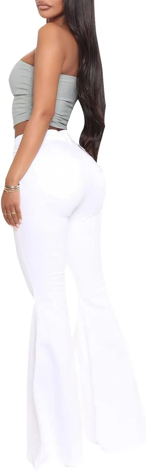 ZERMOM Women's Flare Jeans Mid Rise Bell Bottom Denim Pants