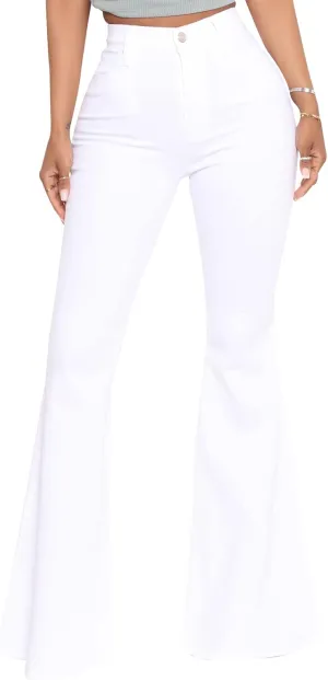 ZERMOM Women's Flare Jeans Mid Rise Bell Bottom Denim Pants