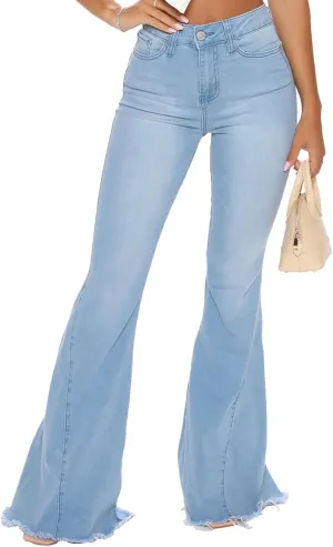ZERMOM Women's Flare Jeans Mid Rise Bell Bottom Denim Pants