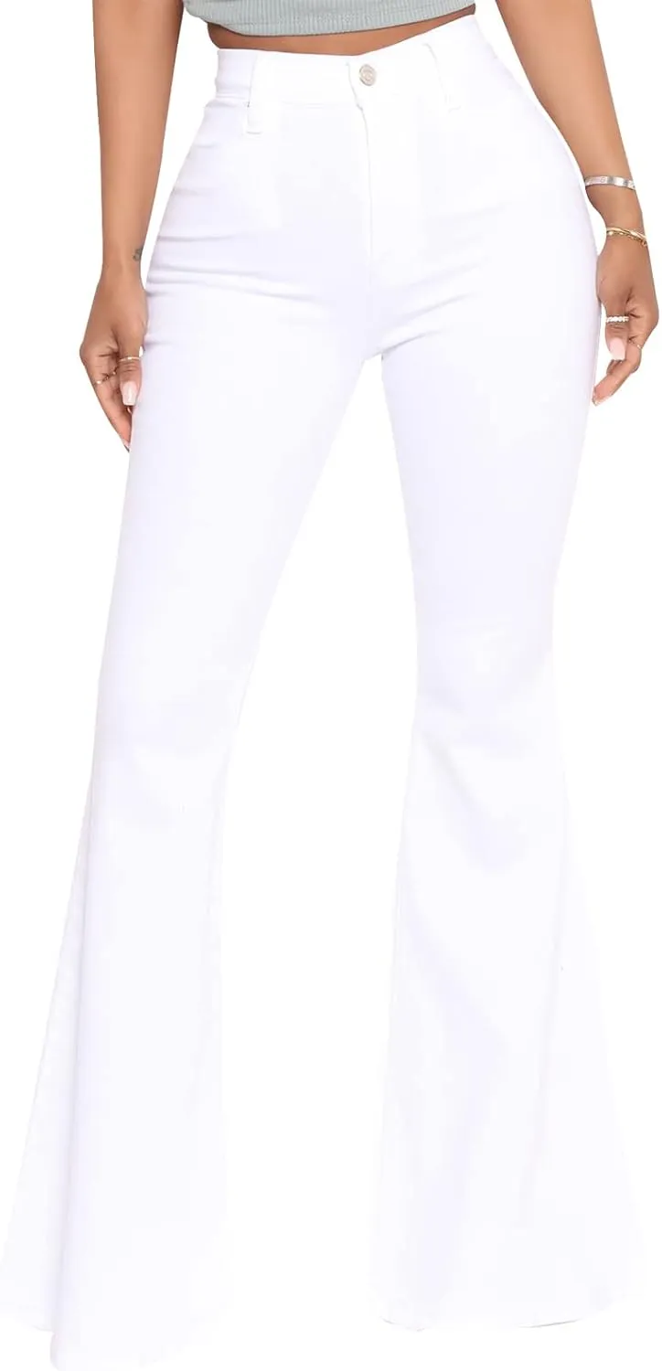 ZERMOM Women's Flare Jeans Mid Rise Bell Bottom Denim Pants